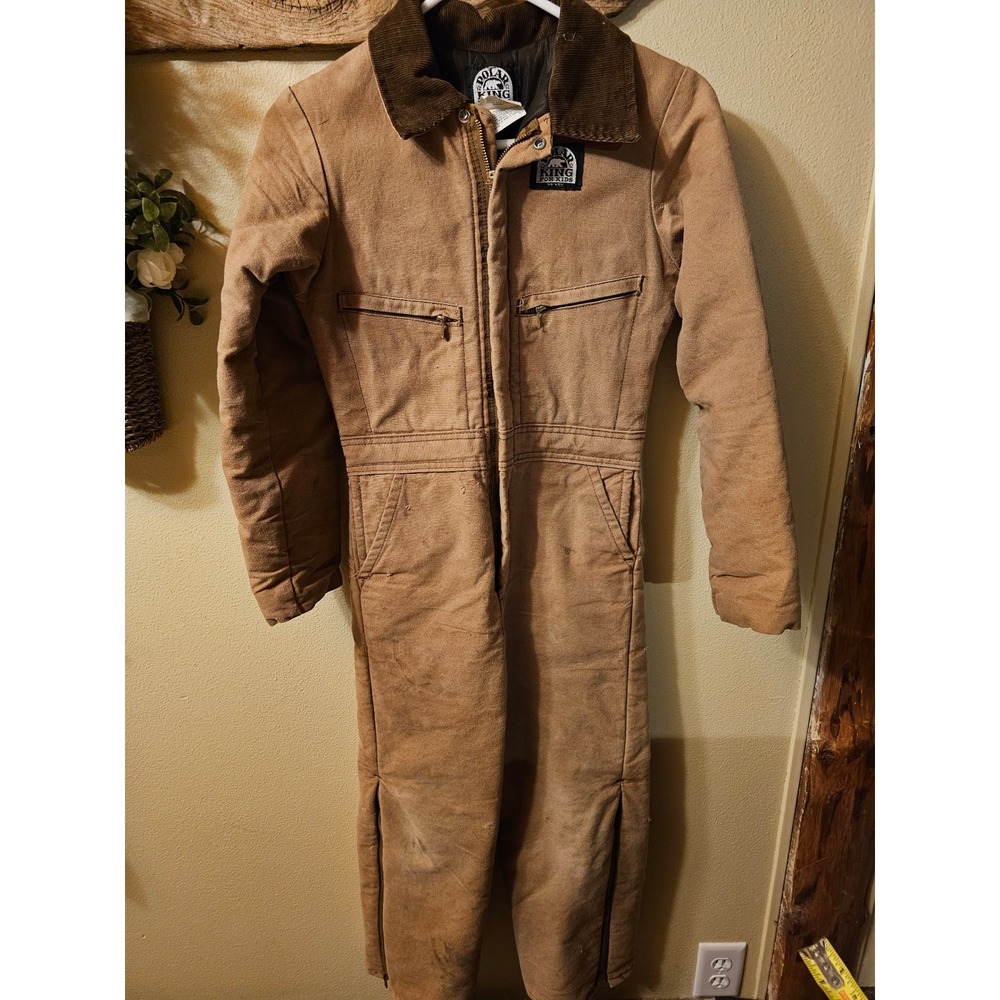 Polar King by Key Kids Insulated Duck Cotton Coveralls Tan Size 12 86472